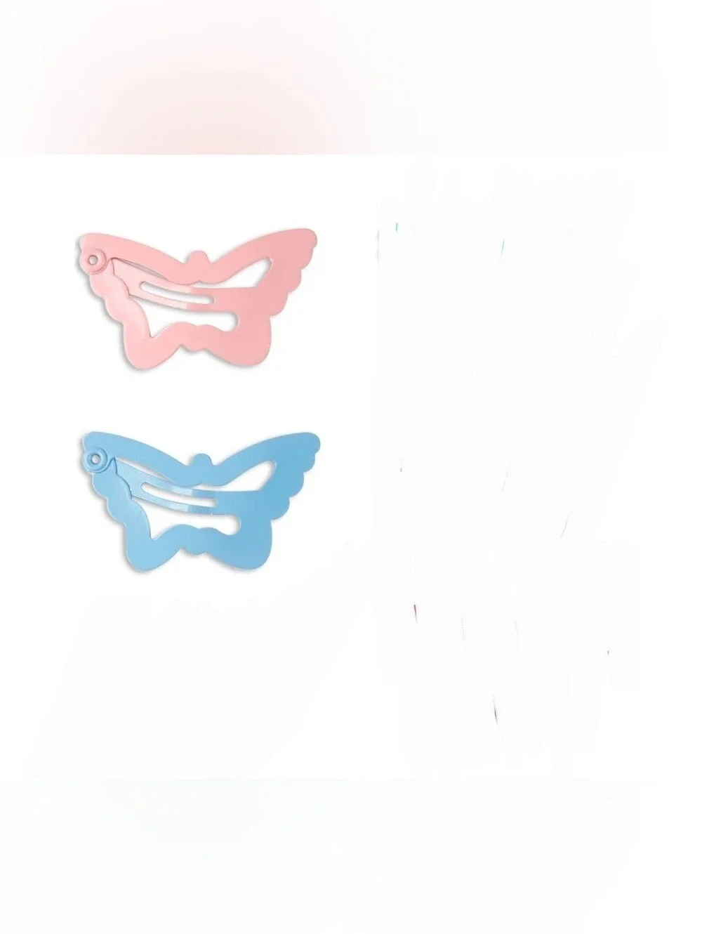 Metal Butterfly Snap Hair Clips - Pastel Pink, Blue, Purple BNIB